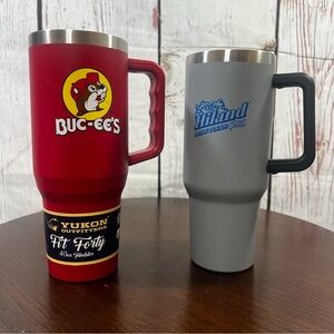 Buc-ee's Red Yukon Outfitters 40oz insulated Travel Mug + 40 oz travel mug